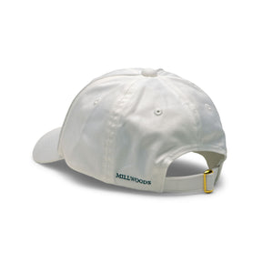 3/4 back view of Millwoods cap, featuring a white cotton drill hat, ideal for effortless styling in your active wardrobe.