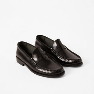 3/4 both shoes black penny loafer 