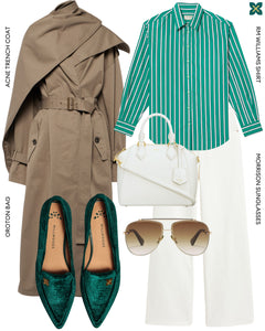 Green Velvet points Styled Casual winter Outfit